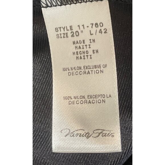 Vintage Vanity Fair Black Lace Trim Half Slip Side Slit Size 20" L/42 - Picture 5 of 6